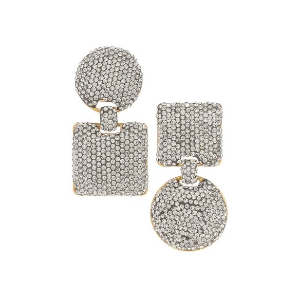 Lele Sadoughi Pave Mixed Shape Earrings in Crystal - Picture 3 of 7